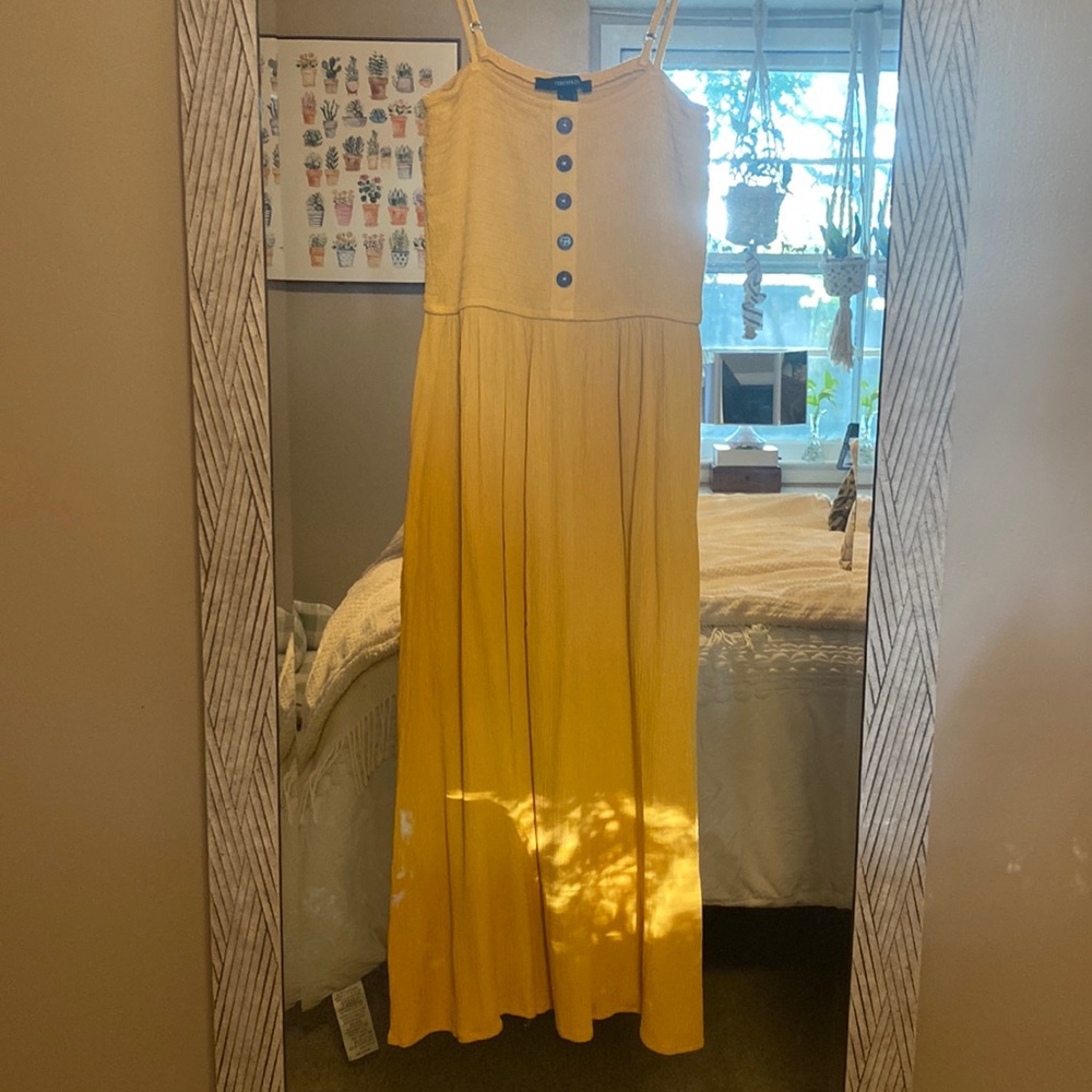 Forever 21 yellow midi dress